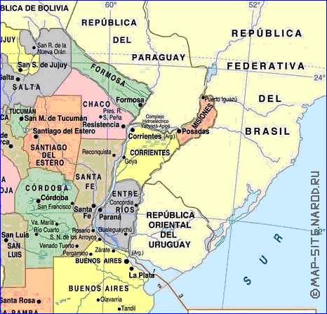 carte de Argentine en espagnol