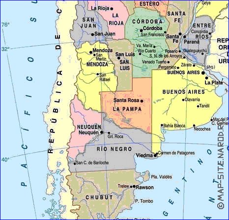 carte de Argentine en espagnol