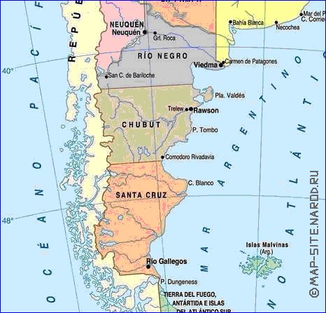 carte de Argentine en espagnol