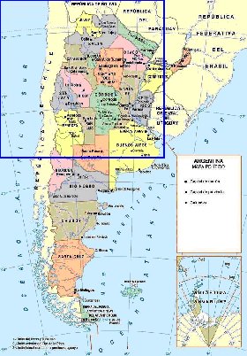 mapa de Argentina em espanhol