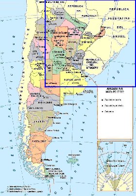 mapa de Argentina em espanhol