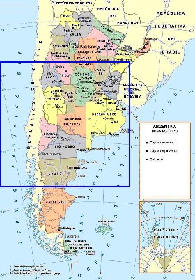 carte de Argentine en espagnol