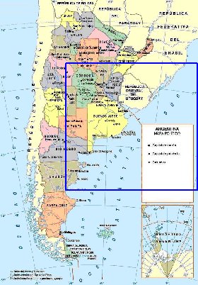 mapa de Argentina em espanhol