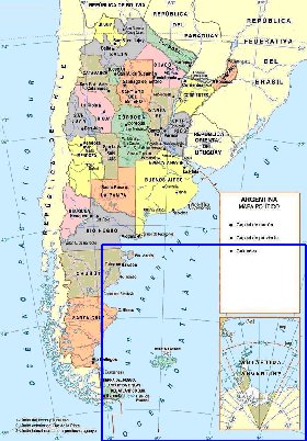 mapa de Argentina em espanhol