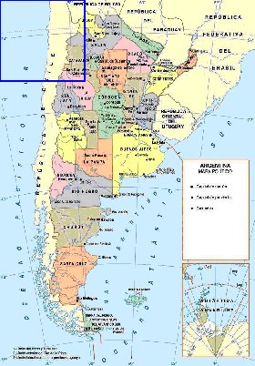 mapa de Argentina em espanhol