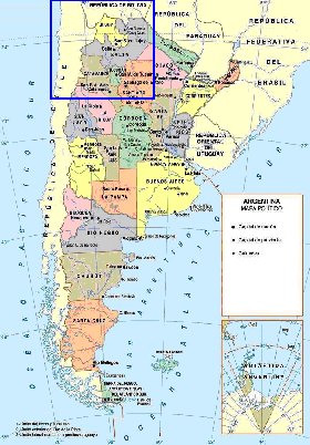 mapa de Argentina em espanhol