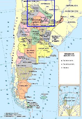 mapa de Argentina em espanhol