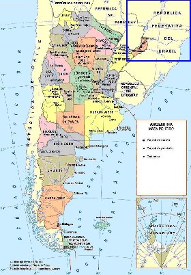 mapa de Argentina em espanhol