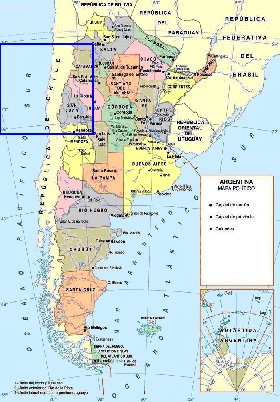 mapa de Argentina em espanhol