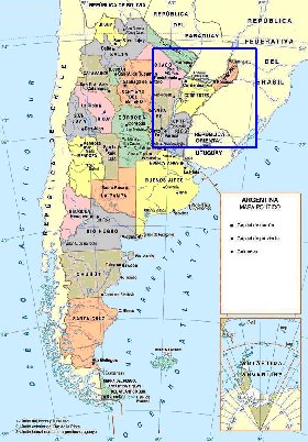 mapa de Argentina em espanhol