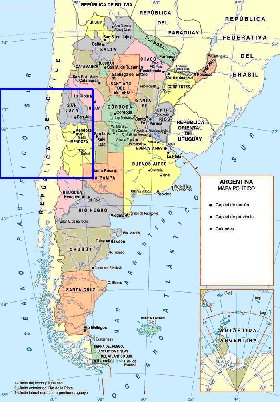 mapa de Argentina em espanhol