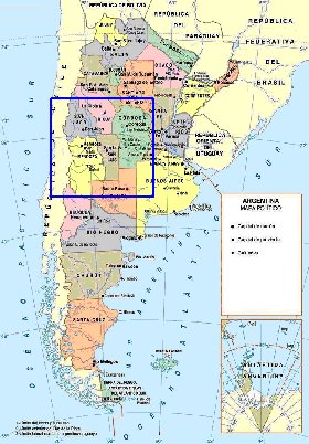 mapa de Argentina em espanhol