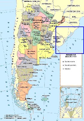 mapa de Argentina em espanhol