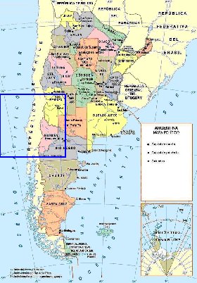 mapa de Argentina em espanhol