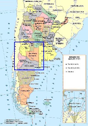 mapa de Argentina em espanhol