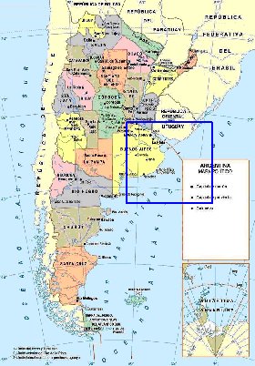 carte de Argentine en espagnol