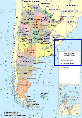 mapa de Argentina em espanhol