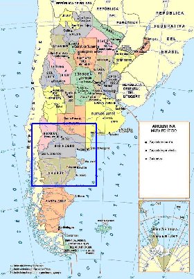 carte de Argentine en espagnol