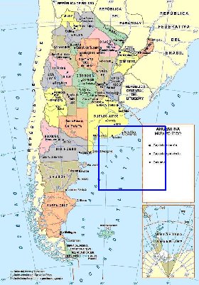 mapa de Argentina em espanhol