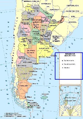 mapa de Argentina em espanhol