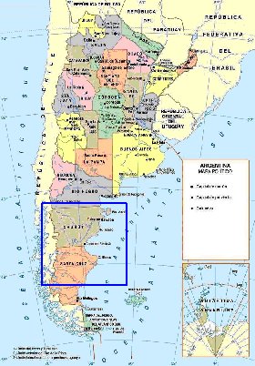 mapa de Argentina em espanhol