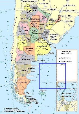 carte de Argentine en espagnol