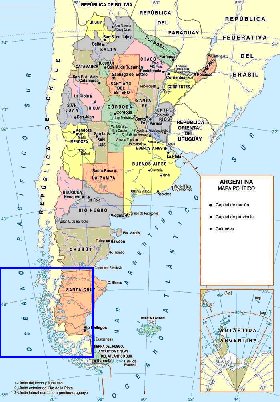 mapa de Argentina em espanhol