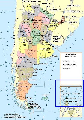 mapa de Argentina em espanhol