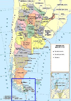 carte de Argentine en espagnol