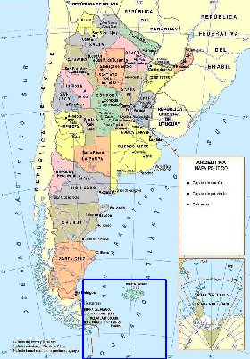 carte de Argentine en espagnol