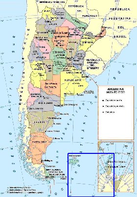 mapa de Argentina em espanhol