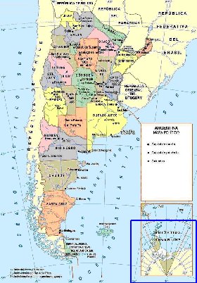 mapa de Argentina em espanhol