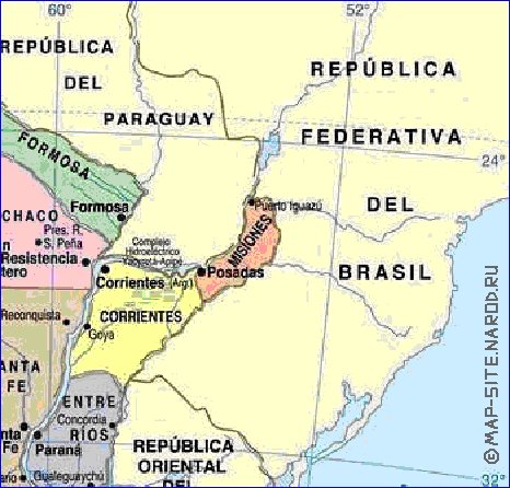 carte de Argentine en espagnol