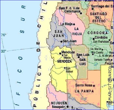 carte de Argentine en espagnol