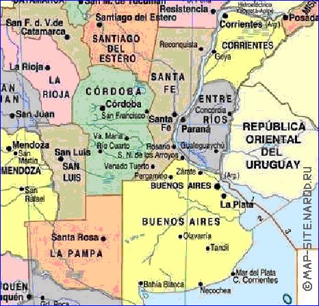 carte de Argentine en espagnol