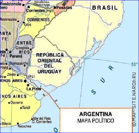 mapa de Argentina em espanhol