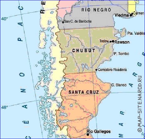 mapa de Argentina em espanhol