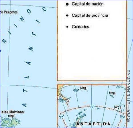 mapa de Argentina em espanhol