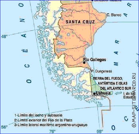 mapa de Argentina em espanhol