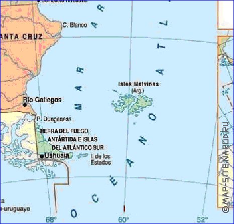 mapa de Argentina em espanhol