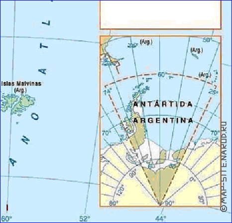 mapa de Argentina em espanhol