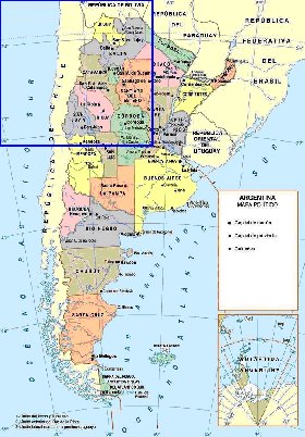 mapa de Argentina em espanhol