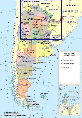 mapa de Argentina em espanhol