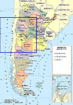 carte de Argentine en espagnol