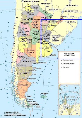 mapa de Argentina em espanhol