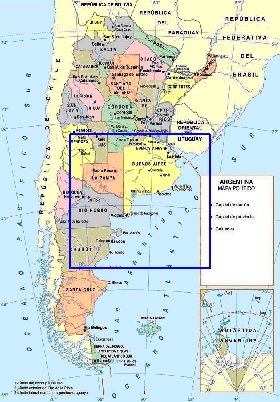 mapa de Argentina em espanhol