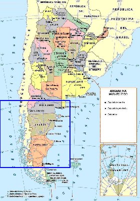 mapa de Argentina em espanhol