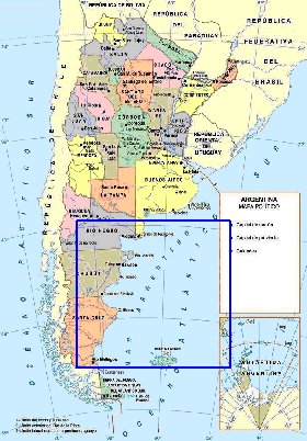 mapa de Argentina em espanhol