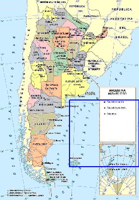 mapa de Argentina em espanhol