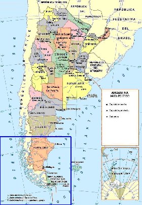 mapa de Argentina em espanhol